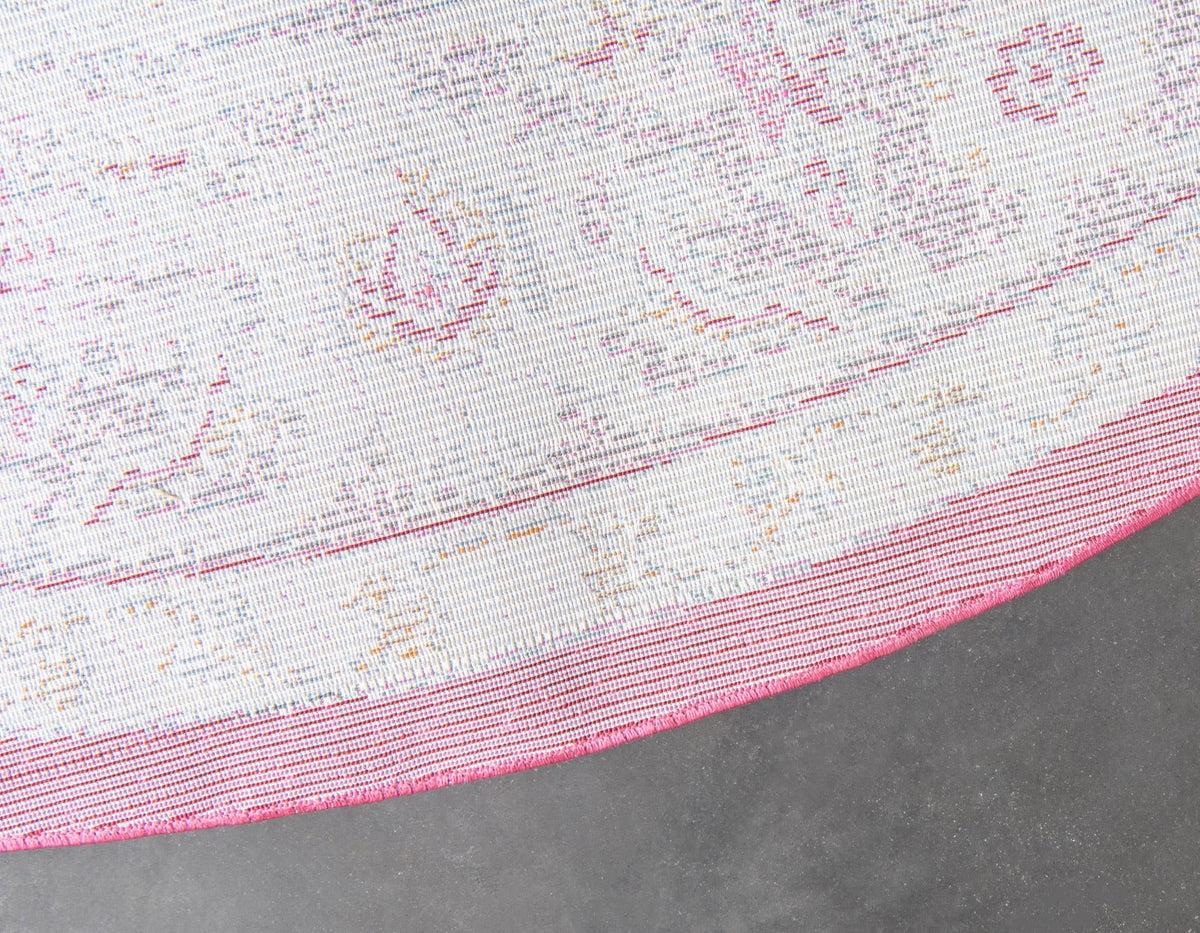 Caribbean Breeze Collection Area Rug -  Andros Round Pink  lifestyle 76