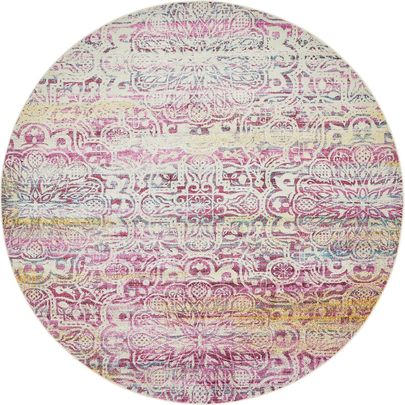 Caribbean Breeze Collection Area Rug -  Bimini Round Pink  lifestyle 8
