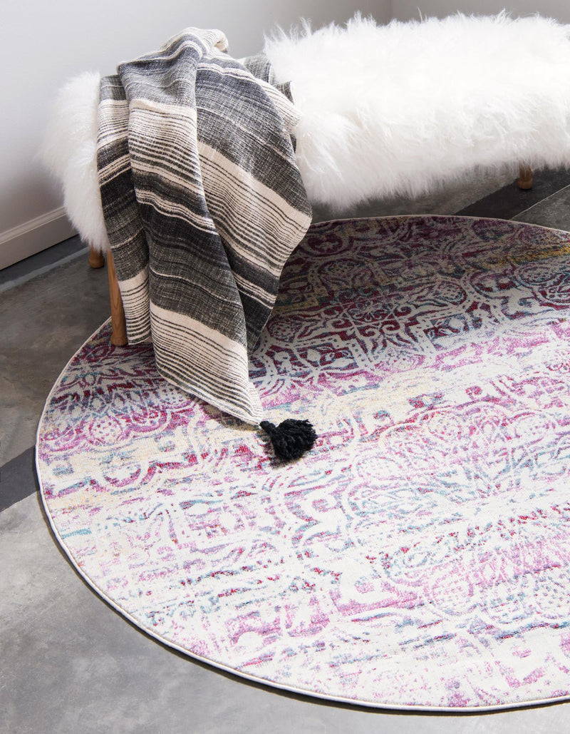 Caribbean Breeze Collection Area Rug -  Bimini Round Pink  lifestyle 10