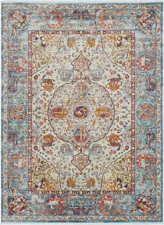 Caribbean Breeze Collection Area Rug -  Xcalak Rectangle Light Blue Main