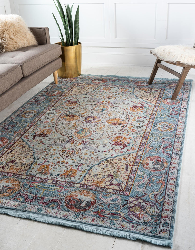 Caribbean Breeze Collection Area Rug -  Xcalak Rectangle Light Blue  lifestyle 3