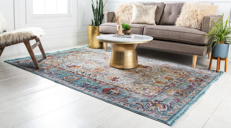 Caribbean Breeze Collection Area Rug -  Xcalak Rectangle Light Blue  lifestyle 5