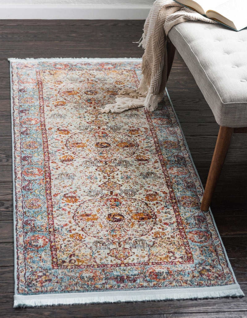 Caribbean Breeze Collection Area Rug -  Xcalak Runner Light Blue  lifestyle 22