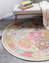 Caribbean Breeze Collection Area Rug -  Grenada Round Multi  lifestyle 14