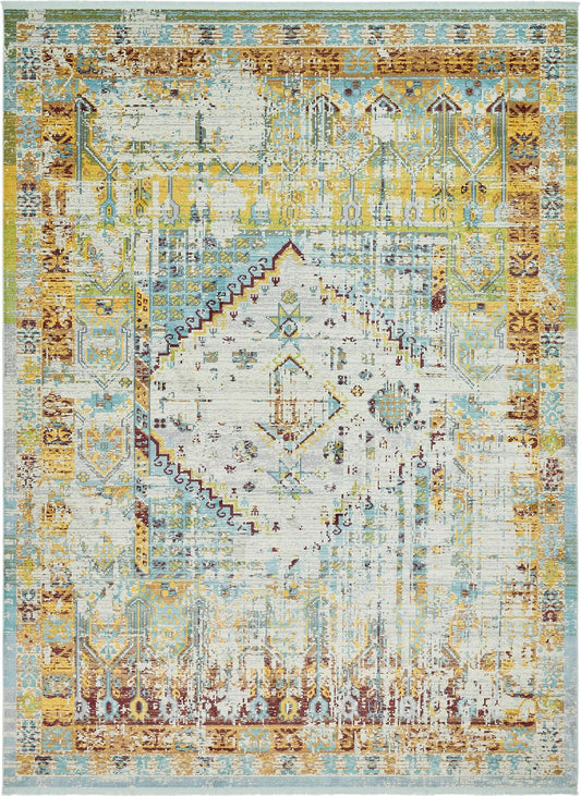 Caribbean Breeze Collection Area Rug -  Heliconia Rectangle Light Blue Main