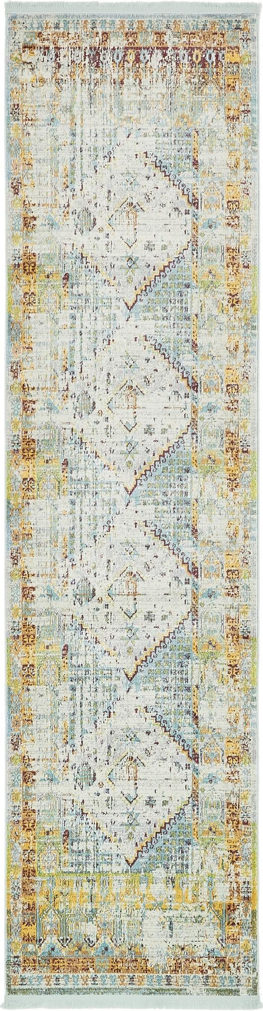 Caribbean Breeze Collection Area Rug -  Heliconia Runner Light Blue  lifestyle 12