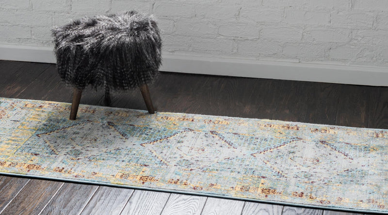 Caribbean Breeze Collection Area Rug -  Heliconia Runner Light Blue  lifestyle 16
