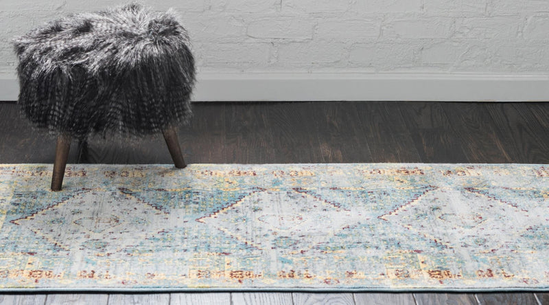 Caribbean Breeze Collection Area Rug -  Heliconia Runner Light Blue  lifestyle 18