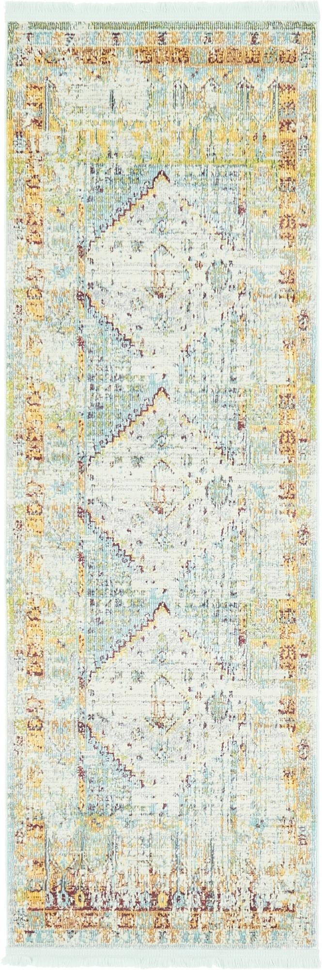 Caribbean Breeze Collection Area Rug -  Heliconia Runner Light Blue  lifestyle 14