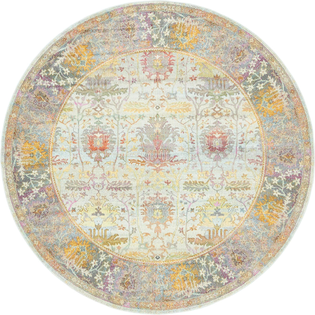 Caribbean Breeze Collection Area Rug -  Exuma Round Light Blue  lifestyle 11