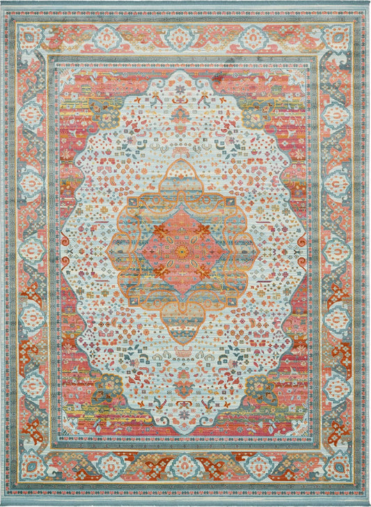 Caribbean Breeze Collection Area Rug -  Floriana Rectangle Light Blue Main