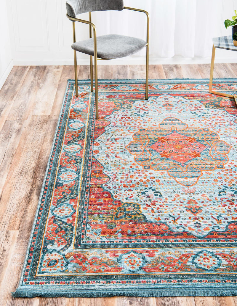 Caribbean Breeze Collection Area Rug -  Floriana Rectangle Light Blue  lifestyle 4
