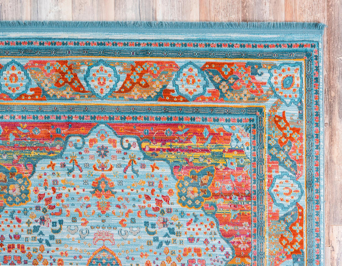 Caribbean Breeze Collection Area Rug -  Floriana Rectangle Light Blue  lifestyle 8