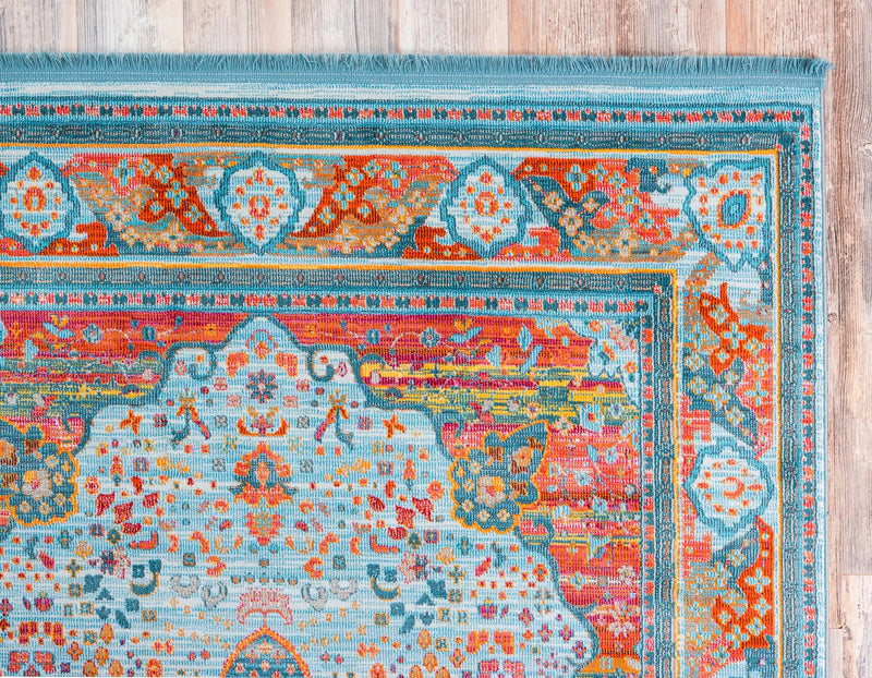 Caribbean Breeze Collection Area Rug -  Floriana Rectangle Light Blue  lifestyle 8