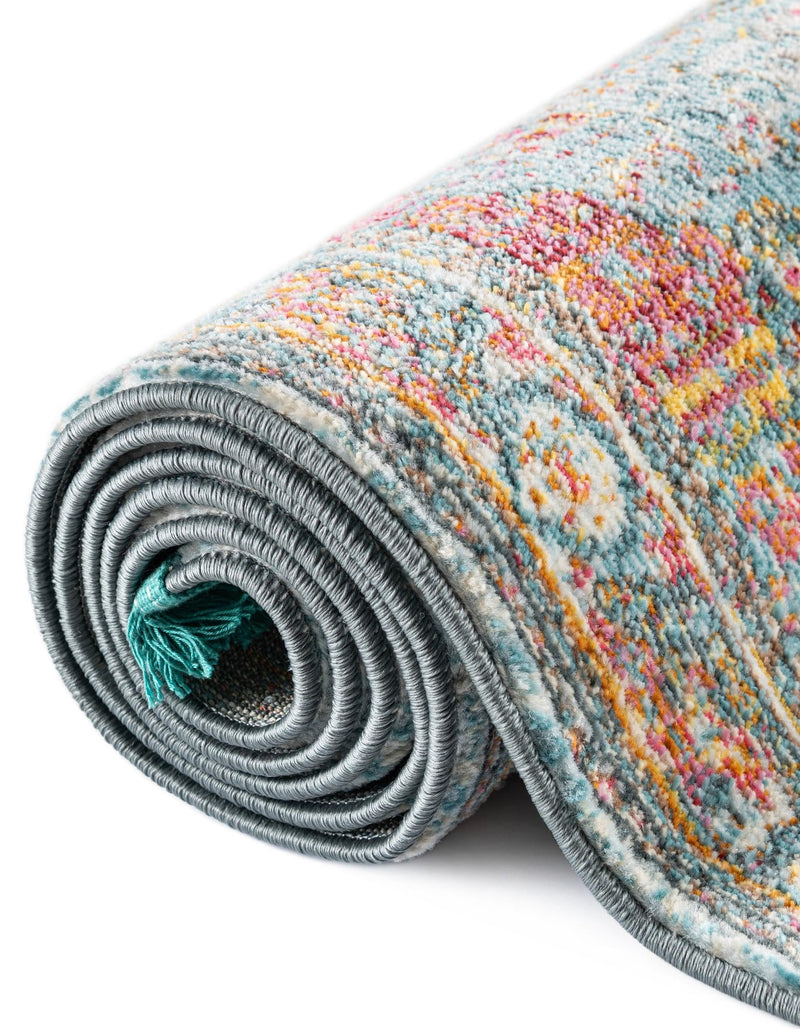 Caribbean Breeze Collection Area Rug -  Floriana Rectangle Light Blue  lifestyle 15
