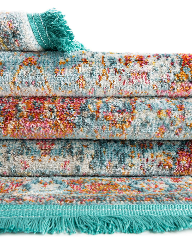 Caribbean Breeze Collection Area Rug -  Floriana Rectangle Light Blue  lifestyle 17