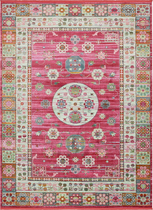 Caribbean Breeze Collection Area Rug -  Hibiscus Rectangle Pink Main