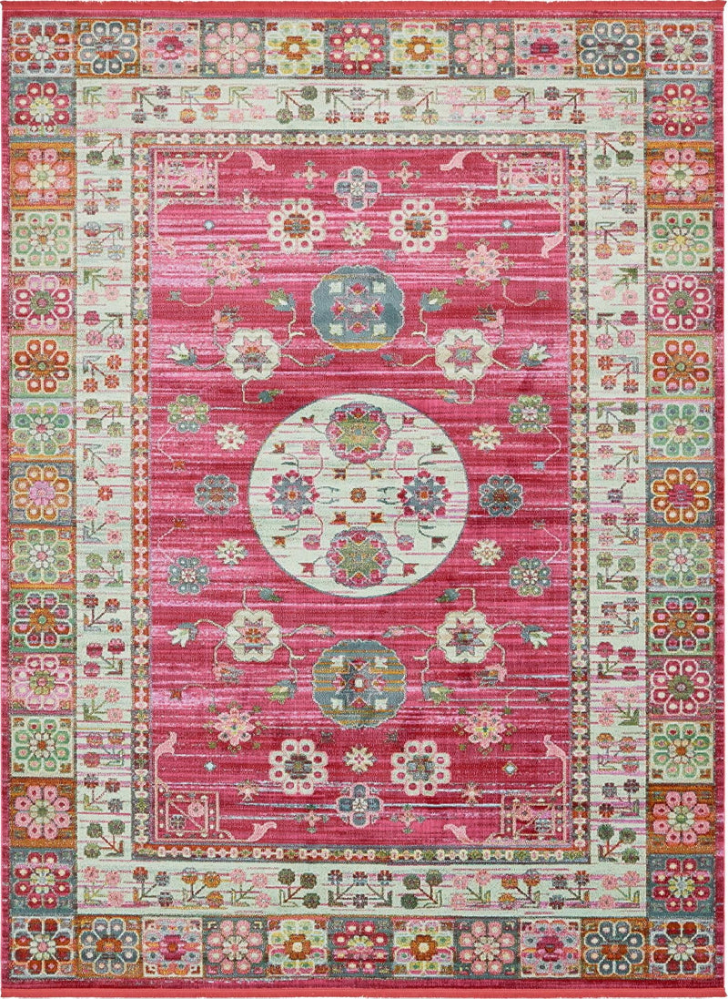 Caribbean Breeze Collection Area Rug -  Hibiscus Rectangle Pink Main