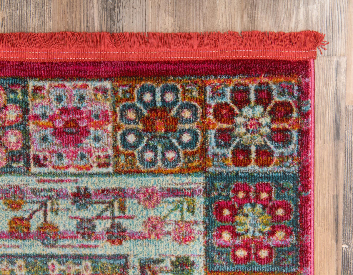 Caribbean Breeze Collection Area Rug -  Hibiscus Rectangle Pink  lifestyle 9