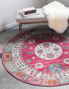 Caribbean Breeze Collection Area Rug -  Hibiscus Round Pink  lifestyle 13