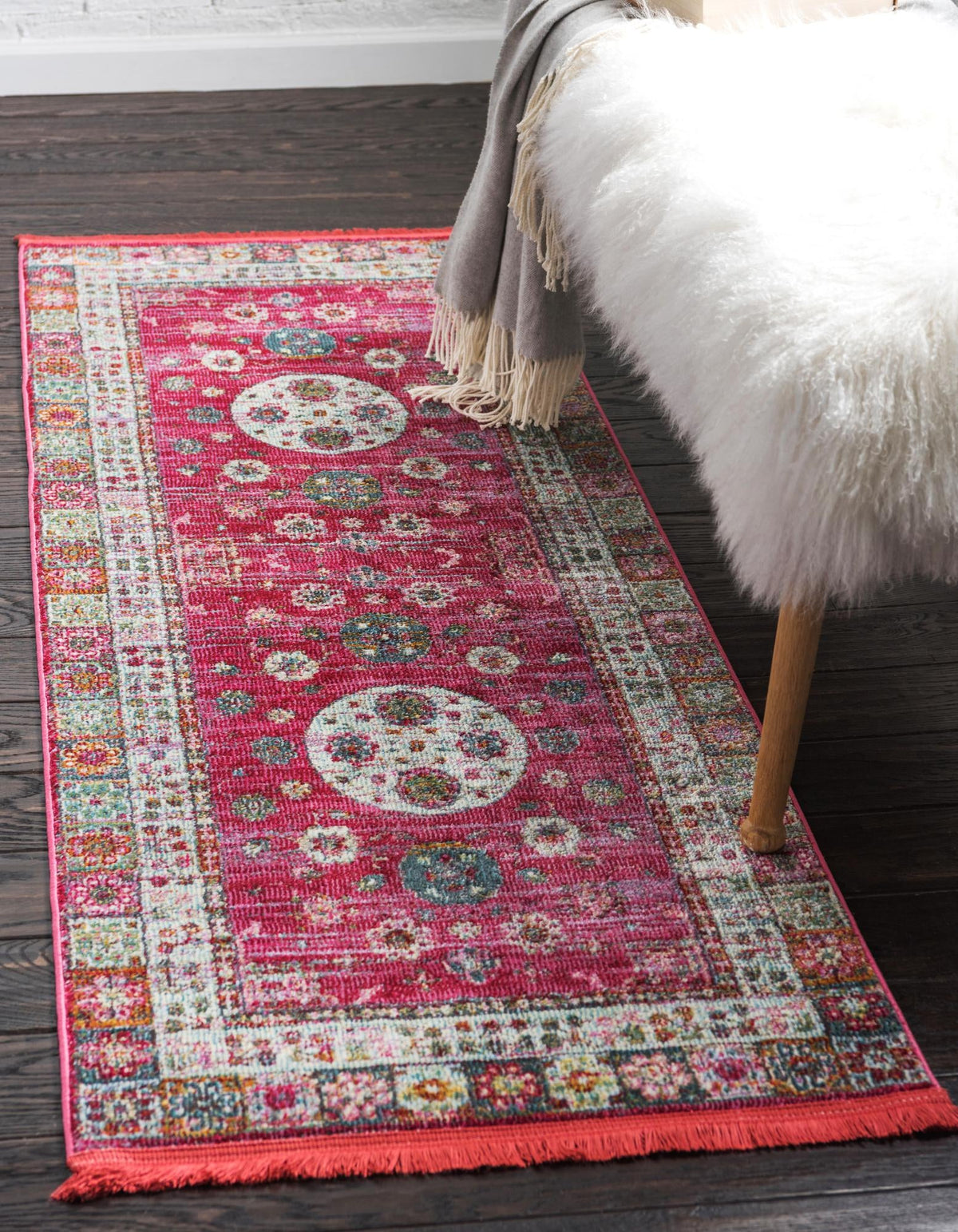 Caribbean Breeze Collection Area Rug -  Hibiscus Runner Pink  lifestyle 14