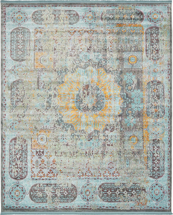 Caribbean Breeze Collection Area Rug -  Iguana Rectangle Blue  lifestyle 2