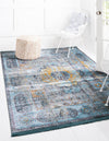 Caribbean Breeze Collection Area Rug -  Iguana Rectangle Blue  lifestyle 2