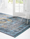 Caribbean Breeze Collection Area Rug -  Iguana Rectangle Blue  lifestyle 3