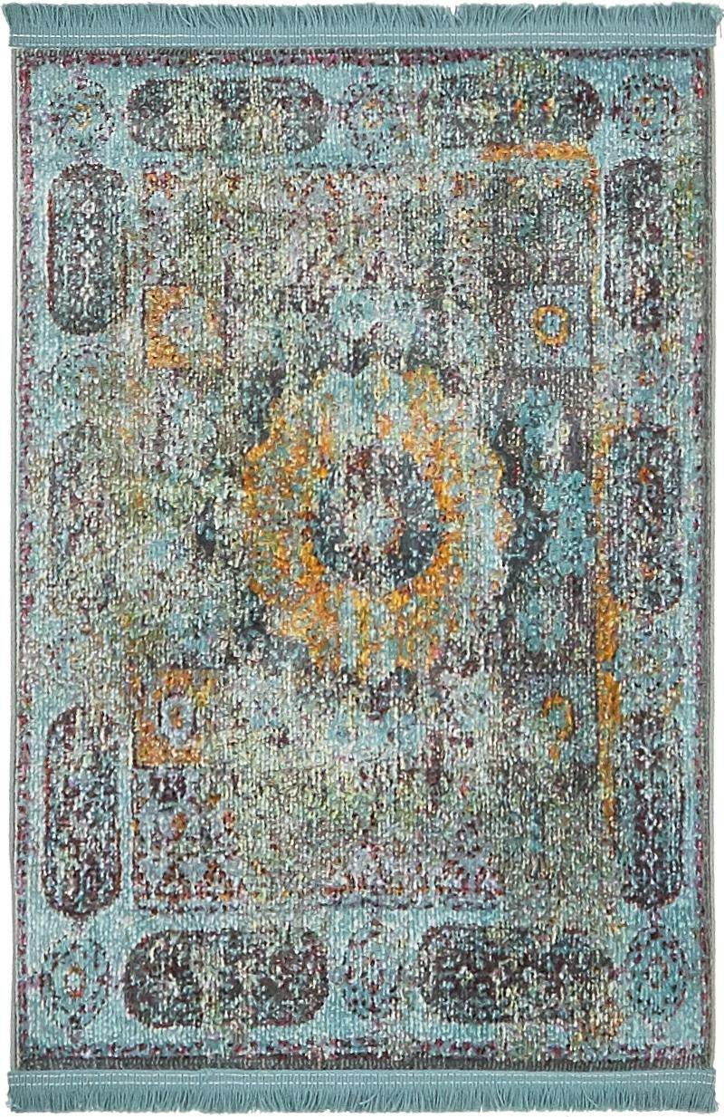 Caribbean Breeze Collection Area Rug -  Iguana Rectangle Blue  lifestyle 3