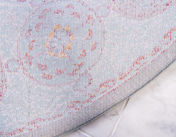 Caribbean Breeze Collection Area Rug -  Iguana Round Blue  lifestyle 26