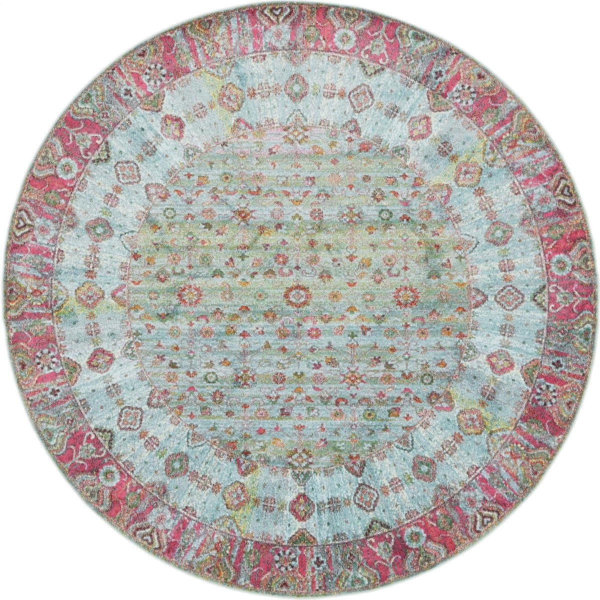 Caribbean Breeze Collection Area Rug -  Juniper Round Blue  lifestyle 11