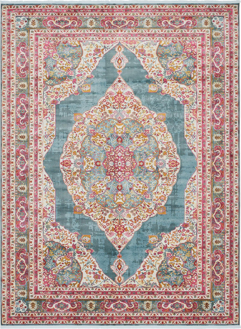 Caribbean Breeze Collection Area Rug -  Windward Rectangle Turquoise  lifestyle 4