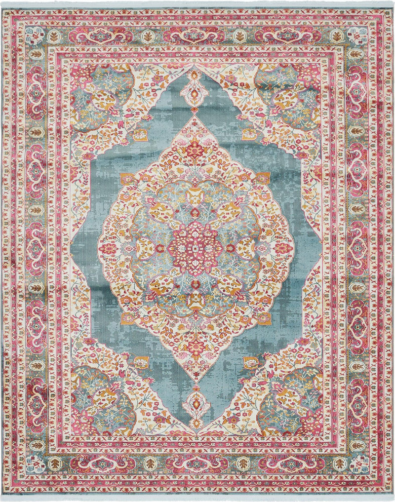 Caribbean Breeze Collection Area Rug -  Windward Rectangle Turquoise  lifestyle 2