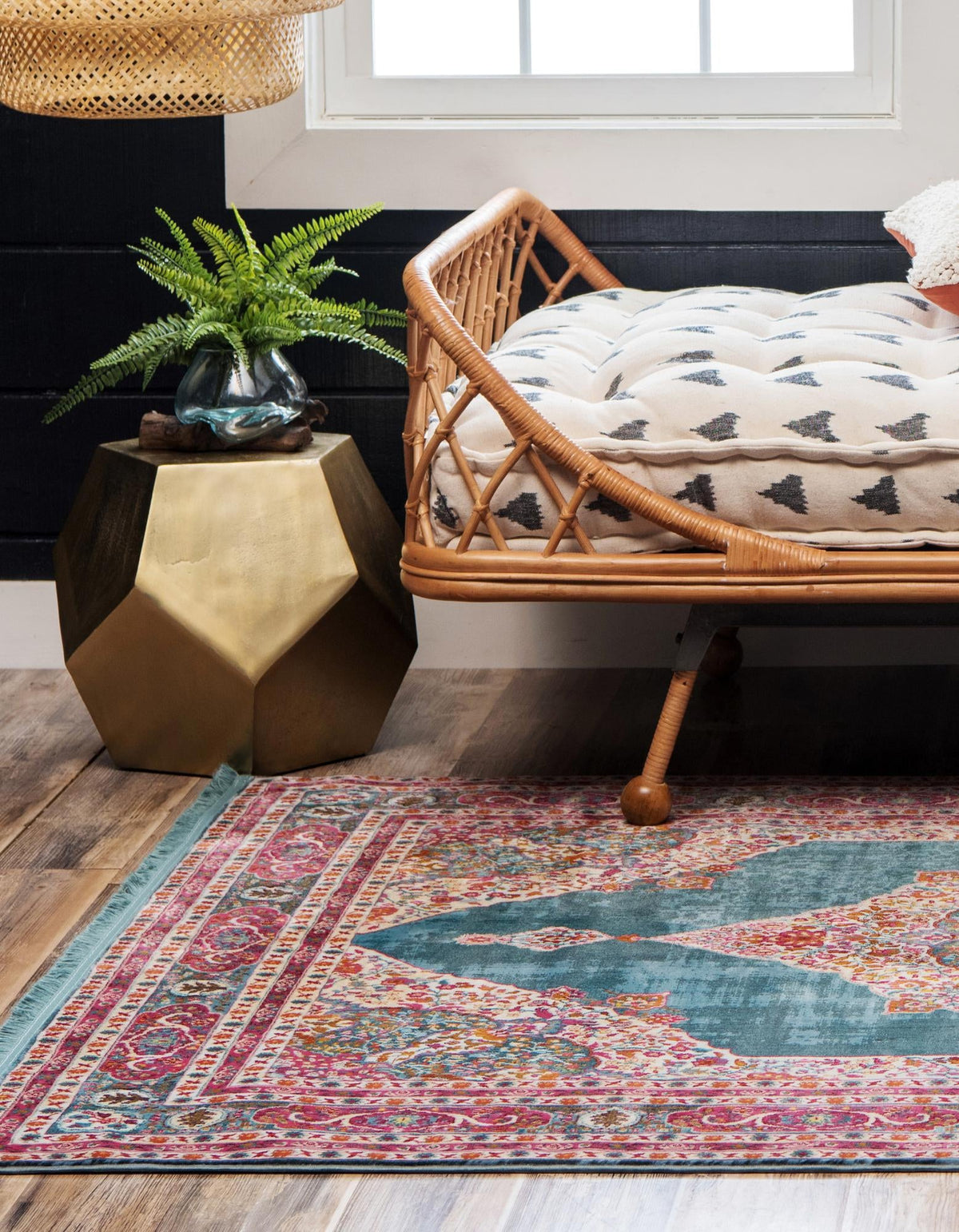 Caribbean Breeze Collection Area Rug -  Windward Rectangle Turquoise  lifestyle 11