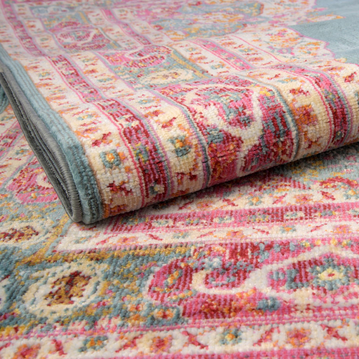 Caribbean Breeze Collection Area Rug -  Windward Rectangle Turquoise  lifestyle 17