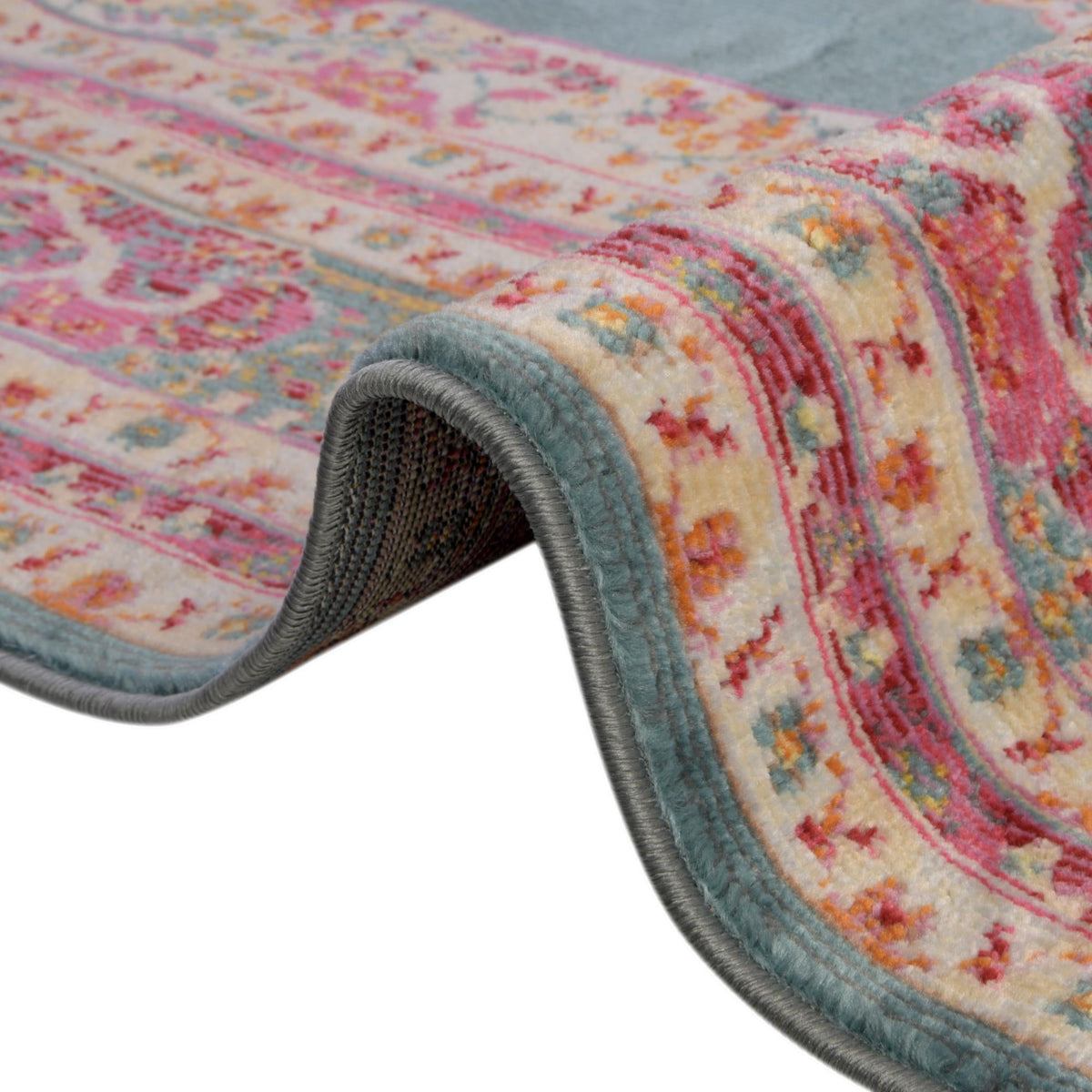 Caribbean Breeze Collection Area Rug -  Windward Rectangle Turquoise  lifestyle 29