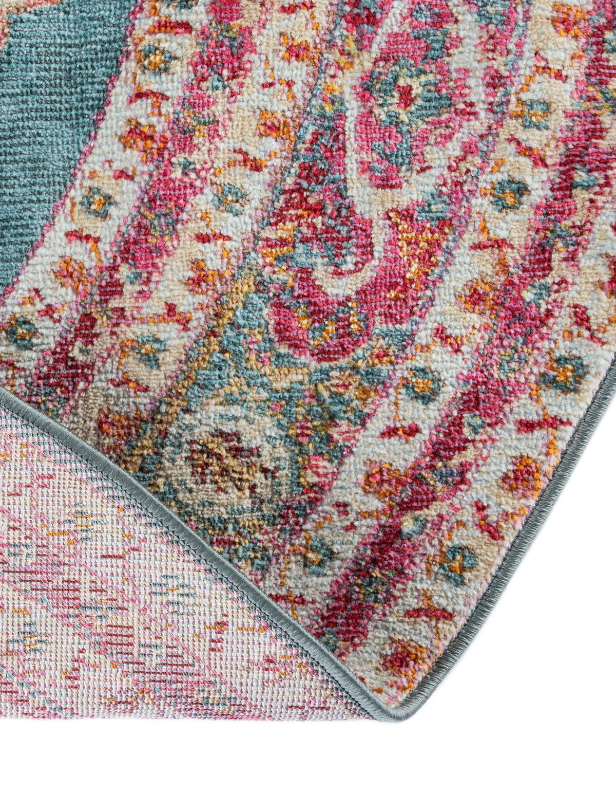 Caribbean Breeze Collection Area Rug -  Windward Round Turquoise  lifestyle 93