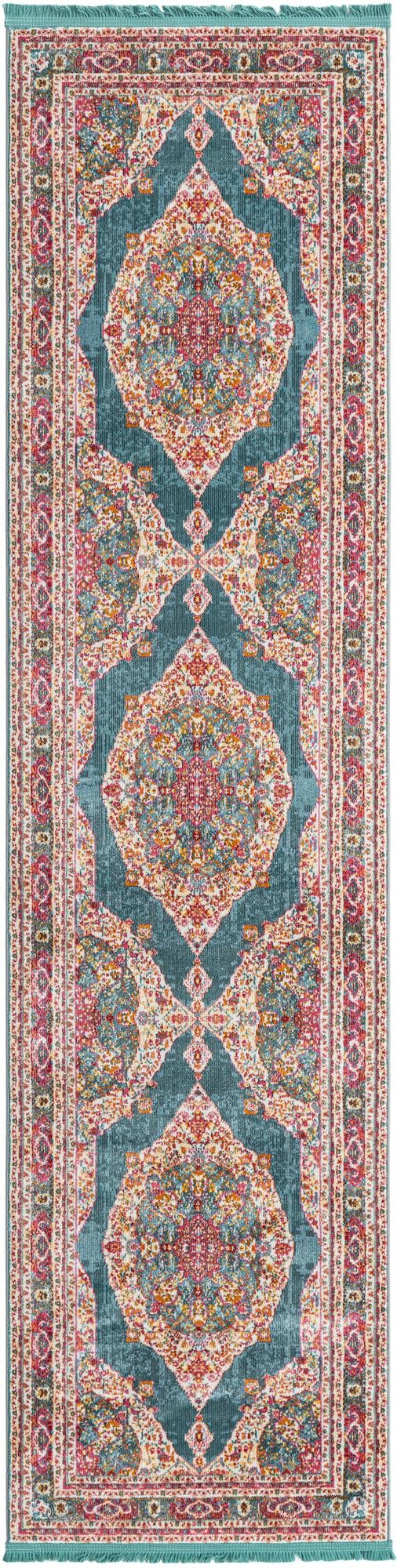 Caribbean Breeze Collection Area Rug -  Windward Runner Turquoise  lifestyle 37