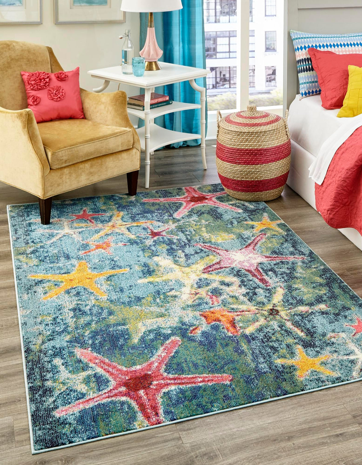 Sorrento Shores Collection Area Rug - Positano Rectangle Navy Blue  lifestyle 3