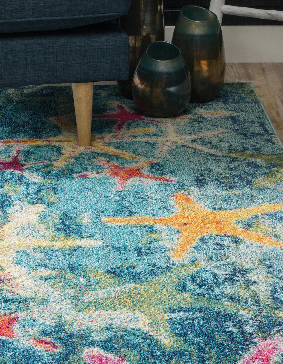Sorrento Shores Collection Area Rug - Positano Rectangle Navy Blue  lifestyle 7