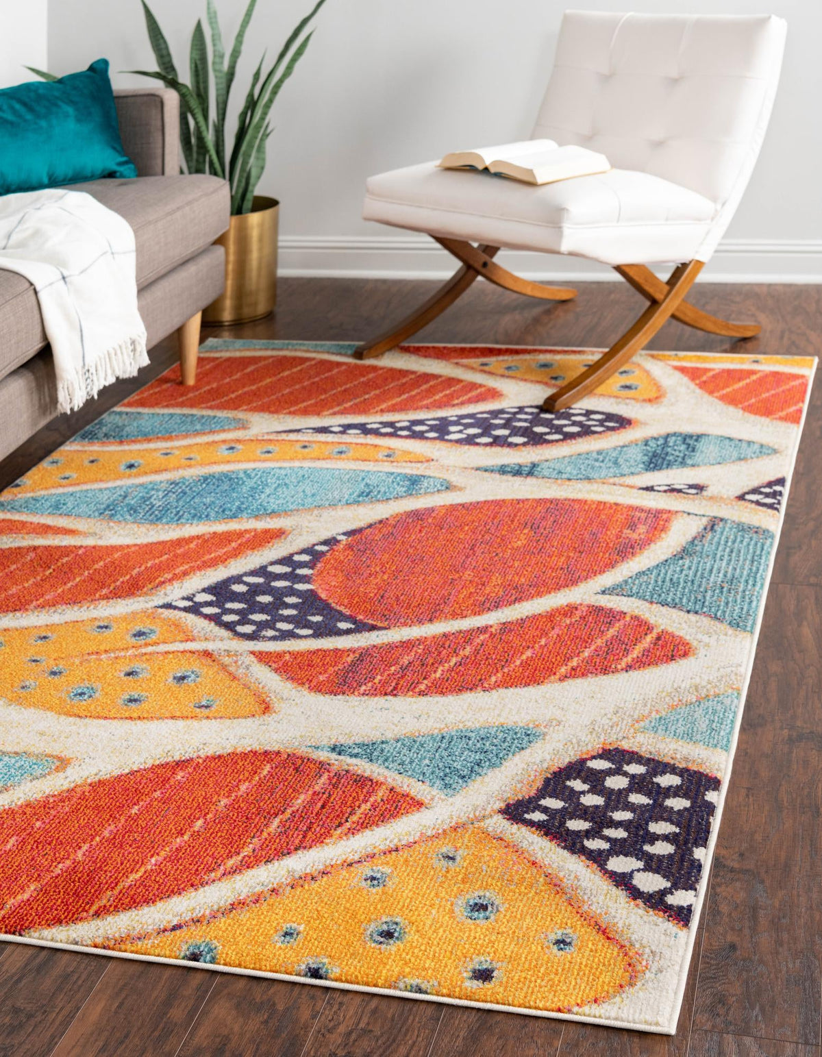 Sorrento Shores Collection Area Rug -  Atrani Rectangle Rust Red  lifestyle 2