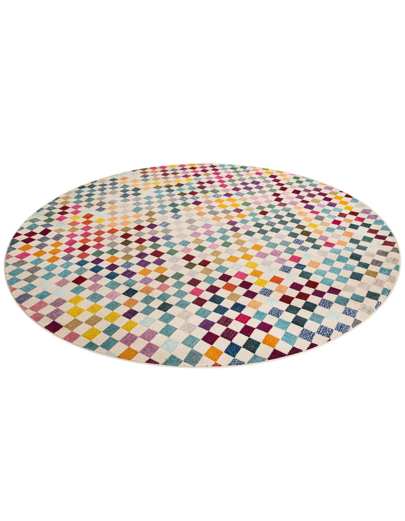 Chromatic Oasis Collection Area Rug -  Flora Round Multi  lifestyle 21