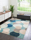 Chromatic Oasis Collection Area Rug -  Zephyr Rectangle Blue  lifestyle 4