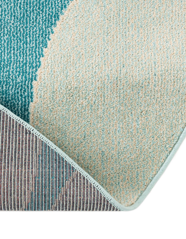 Chromatic Oasis Collection Area Rug -  Zephyr Round Blue  lifestyle 70