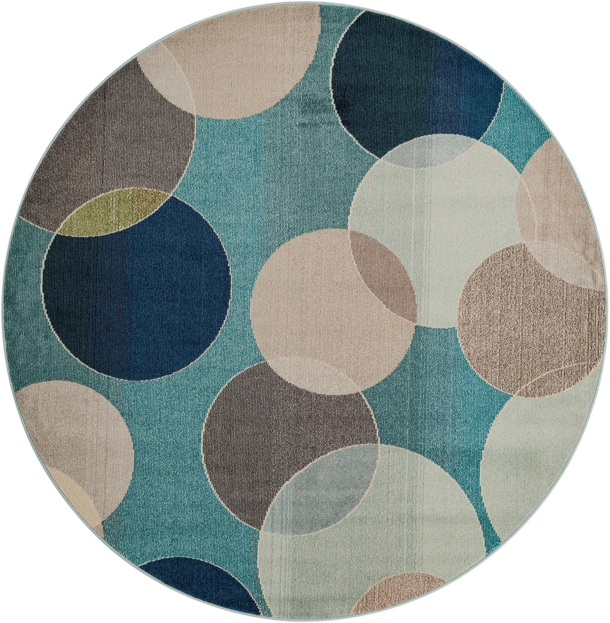 Chromatic Oasis Collection Area Rug -  Zephyr Round Blue  lifestyle 95