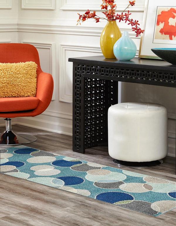 Chromatic Oasis Collection Area Rug -  Zephyr Runner Blue  lifestyle 33
