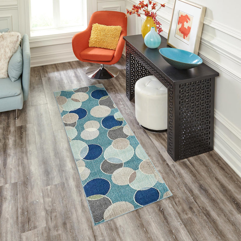 Chromatic Oasis Collection Area Rug -  Zephyr Runner Blue  lifestyle 67