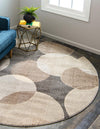 Chromatic Oasis Collection Area Rug -  Zephyr Round Gray  lifestyle 30