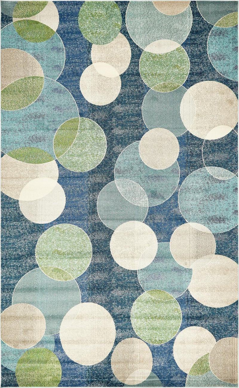 Chromatic Oasis Collection Area Rug -  Zephyr Rectangular Navy Blue  lifestyle 23
