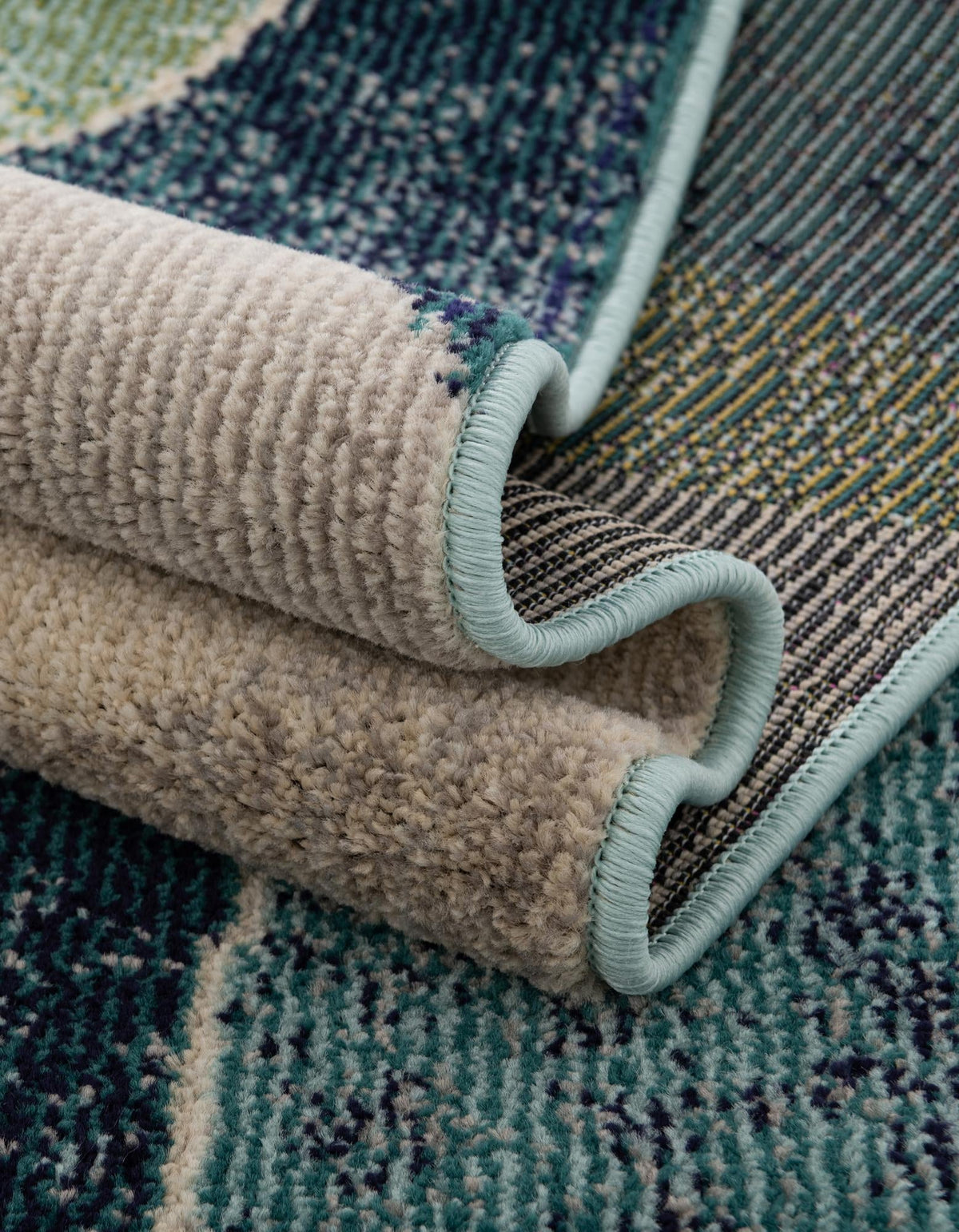 Chromatic Oasis Collection Area Rug -  Zephyr Rectangle Navy Blue  lifestyle 16